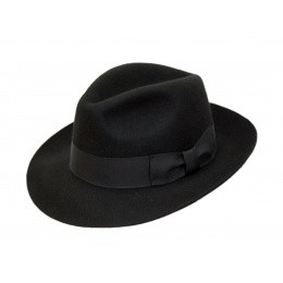 Fedora Mayfair Wool Felt Hat Black- Traclet