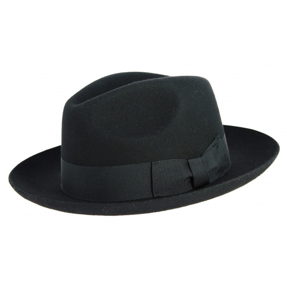 Chapeau Fedora Mayfair Feutre Laine Noir - Traclet Chapeau Fedora Mayfair Feutre Laine Noir - Traclet