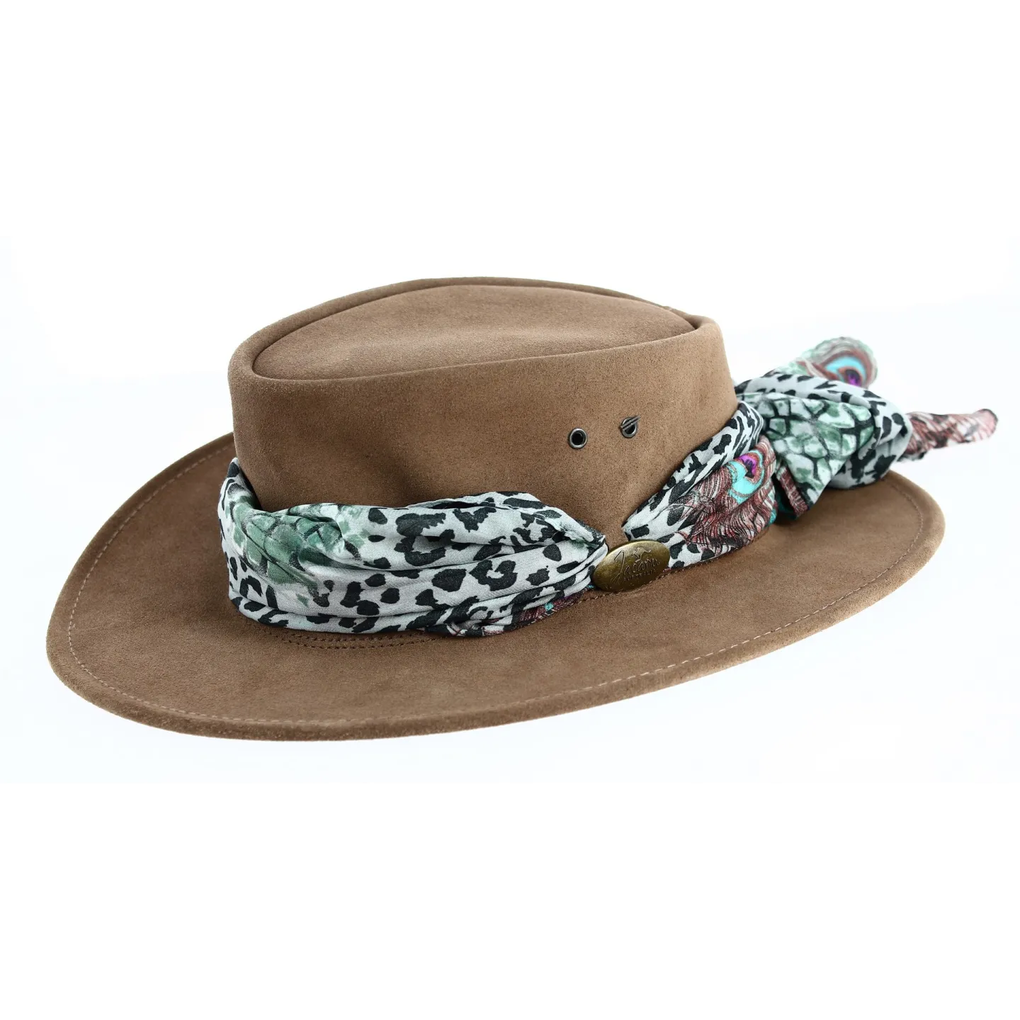 Chapeau Australien cuir femme Marron - Jacaru Reference : 6951 | Chapellerie Traclet