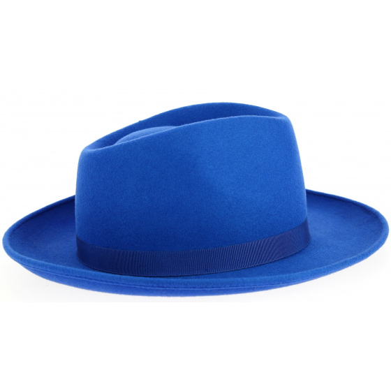 Chapeau Fedora Feutre Laine Bleu Tunon - Traclet