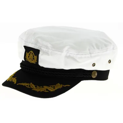 Casquette Marin Capt'aine Coton Blanc - Traclet Reference : 7409 | Chapellerie Traclet