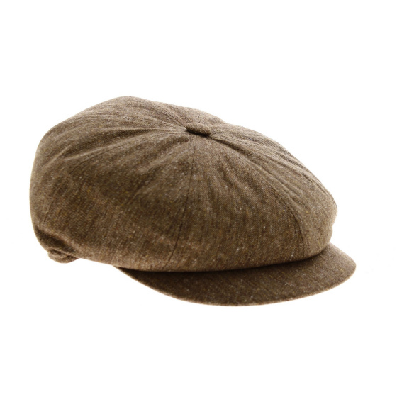 Brown Silk Lavaudieu Newsboy Cap - Fléchet