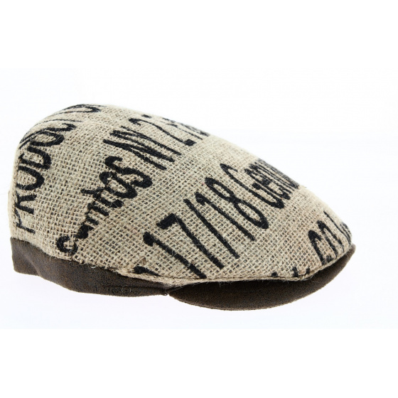 Merida Flat Cap Coffee Jute Fabric - Traclet
