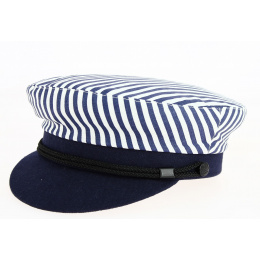 Blue & White Striped Arzon Sailor Cap-Traclet