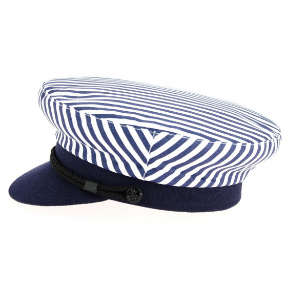 Blue & White Striped Arzon Sailor Cap-Traclet