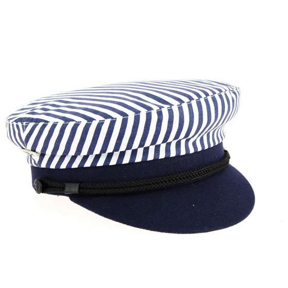 Blue & White Striped Arzon Sailor Cap-Traclet