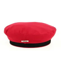 Red Cotton Camden Cap Beret - Traclet Reference: 9277 | Traclet Hat Shop