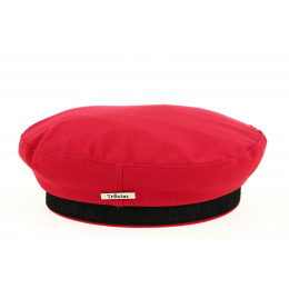Camden Beret Cap Red Cotton- Traclet