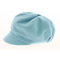 Sky Blue Cotton Newsboy Cap with Bow - Traclet