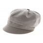 Gray Cotton Newsboy Cap with Bow - Traclet