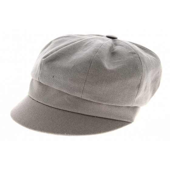 Gray Cotton Newsboy Cap with Bow - Traclet