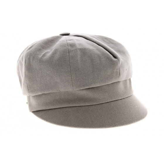 Gray Cotton Newsboy Cap with Bow - Traclet