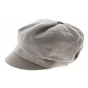 Gray Cotton Newsboy Cap with Bow - Traclet