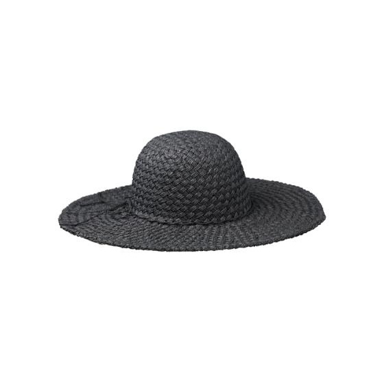 Black Paper Straw Jones Wide Brim Hat - Traclet