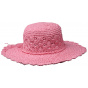 Jailly Pink Paper Straw Wide-Brimmed Hat - Traclet