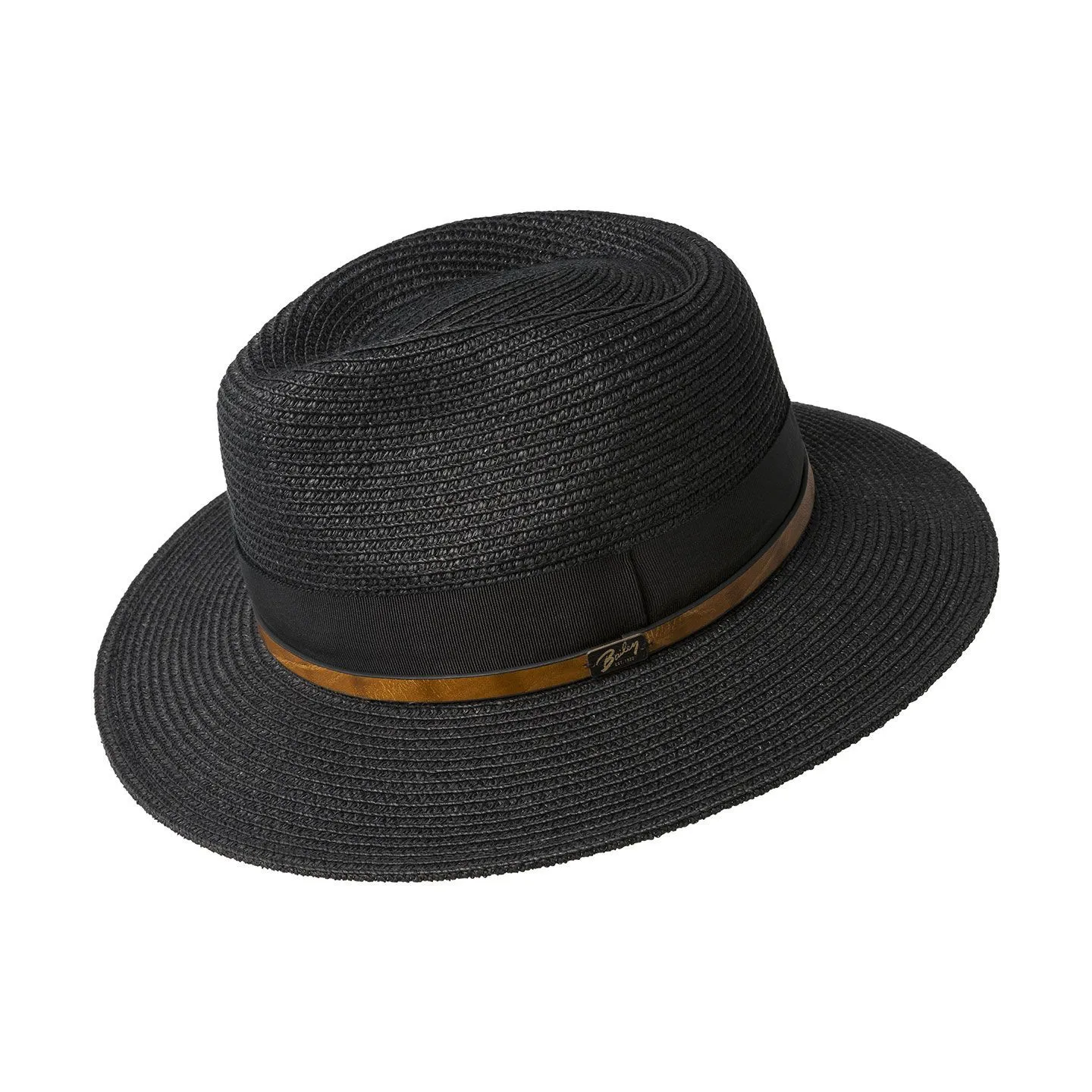 Chapeau Fédora Denney Paille Papier Noir- Bailey Reference : 9308 | Chapellerie Traclet