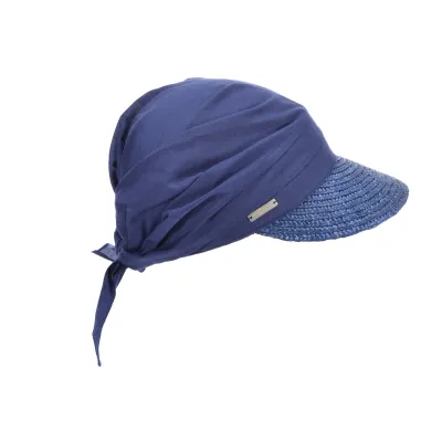 Casquette Alliance en paille Marine - Seeberger- boutique casquette - chapellerie traclet Reference : 2659 | Chapellerie Traclet