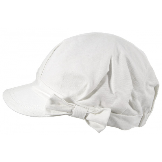 Emma White Summer Newsboy Cap - Seeberger