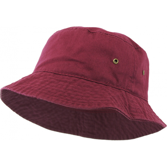 Burgundy Cotton Bucket Hat