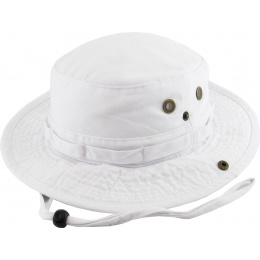 White Ethos cotton drawstring bucket hat