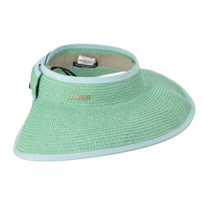 Blue & Green Bottomless Straw Capeline - Seeberger Reference: 9323 | Traclet Hat Shop