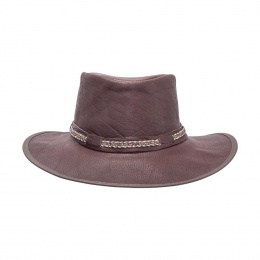 Traveller Bison Brown Leather Hat - American Hat Makers