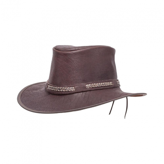 Chapeau Traveller Bison Cuir Marron - American Hat Makers