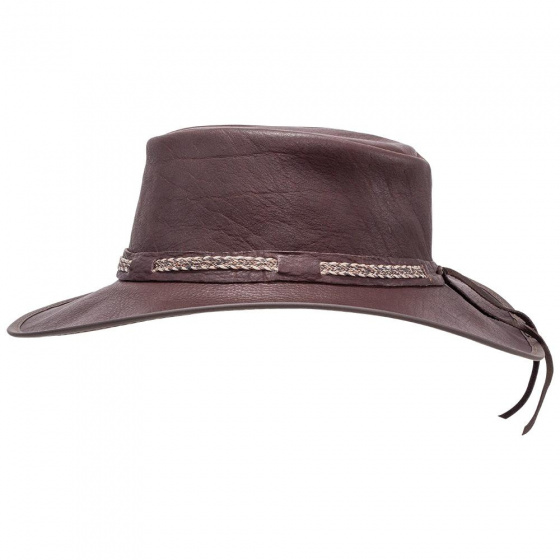 Chapeau Traveller Bison Cuir Marron - American Hat Makers