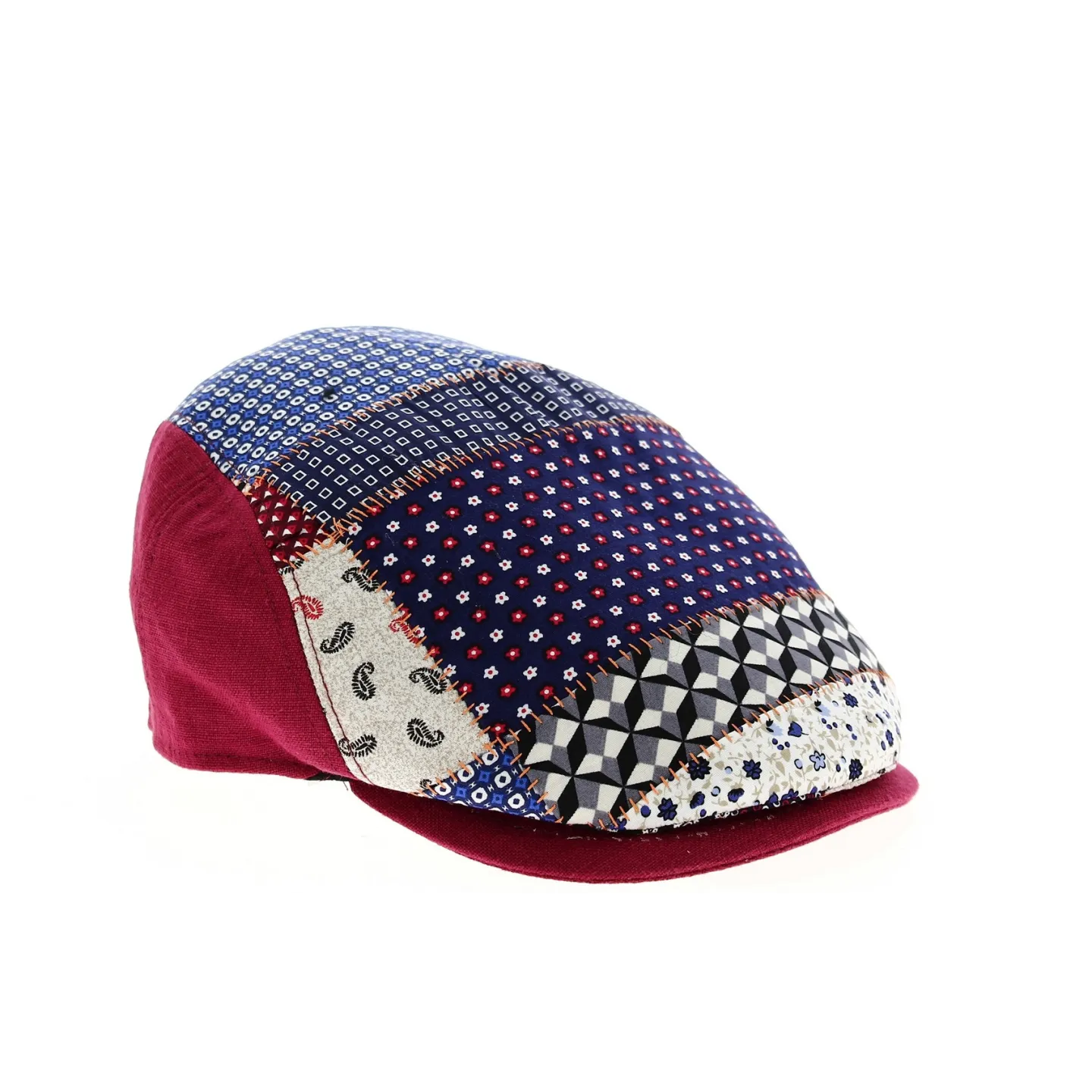 Patchwork Domiti Linen & Cotton Cap - Traclet Reference: 9327 | Traclet Hat Shop