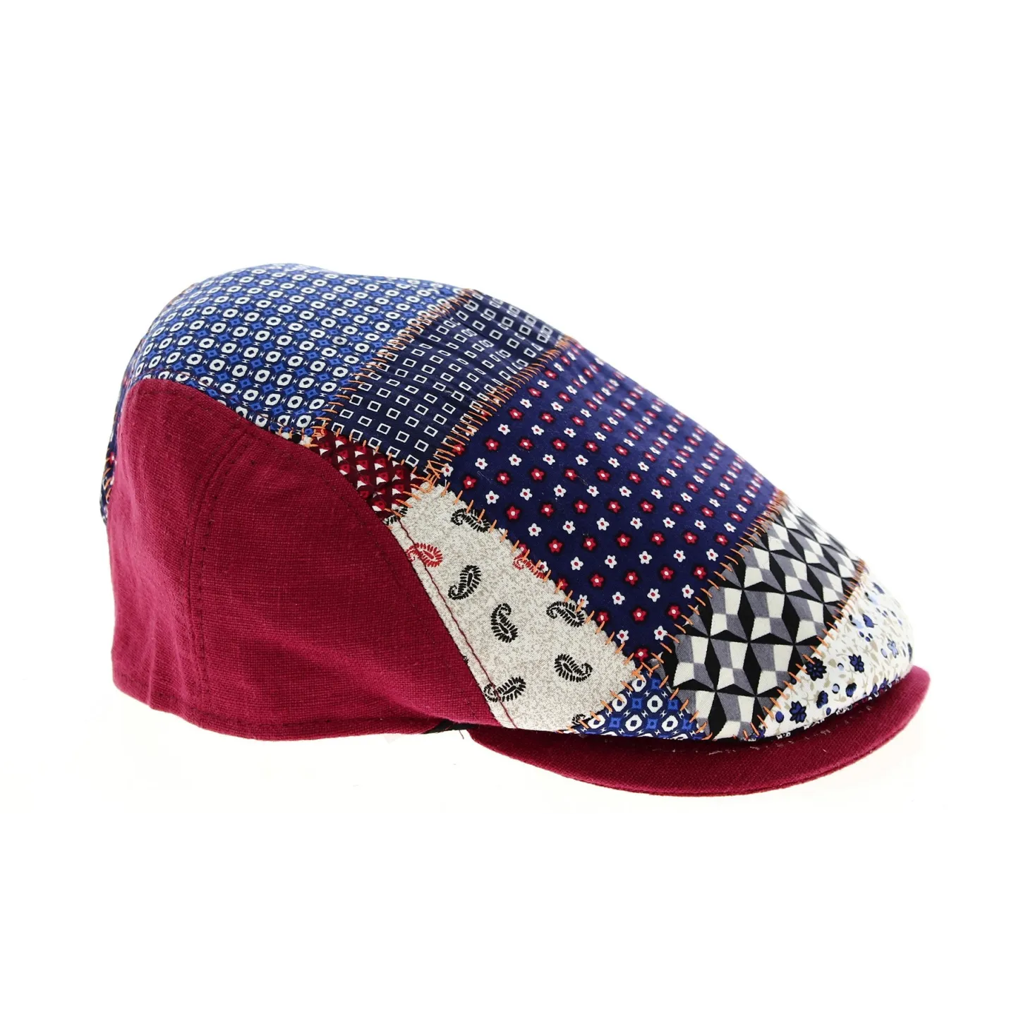 Patchwork Domiti Linen & Cotton Cap - Traclet Reference: 9327 | Traclet Hat Shop