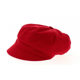 Neaux Red Cotton Newsboy Cap - Traclet