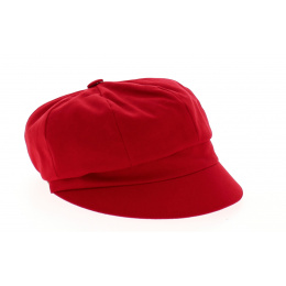 Neaux Red Cotton Newsboy Cap - Traclet