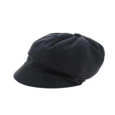 Black Cotton Neaux Newsboy Cap - Traclet Reference: 9335 | Traclet Hat Shop