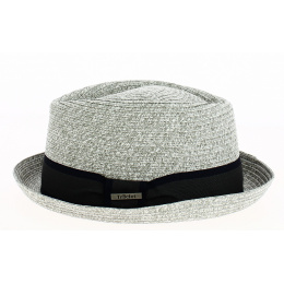 Gray Paper Straw Porkpie Hat Ambérieux - Traclet