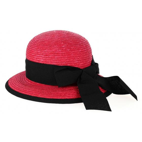 Chapeau Cloche Santornin Paille Rouge - Fléchet Chapeau Cloche Santornin Paille Rouge - Fléchet