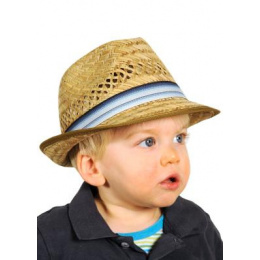 Straw trilby hat child