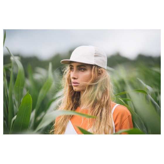 Casquette Rayures Beige Lin- Béton Ciré 