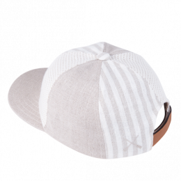 Beige Striped Linen Cap - Béton Ciré