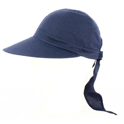 Large Visor Cap Camila Navy - Traclet cotton made in France Reference: 5333 | Traclet Hat Shop