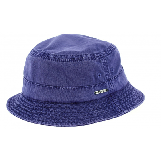 Purple Washed Cotton Bucket Hat - Stetson