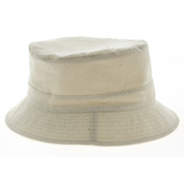 French-Made Bertil Bucket Hat in Organic Ecru Cotton - Crambes