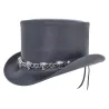Chapeau Demi Haut de Forme El Dorado Cuir Noir - Head'N Home Reference : 9376 | Chapellerie Traclet