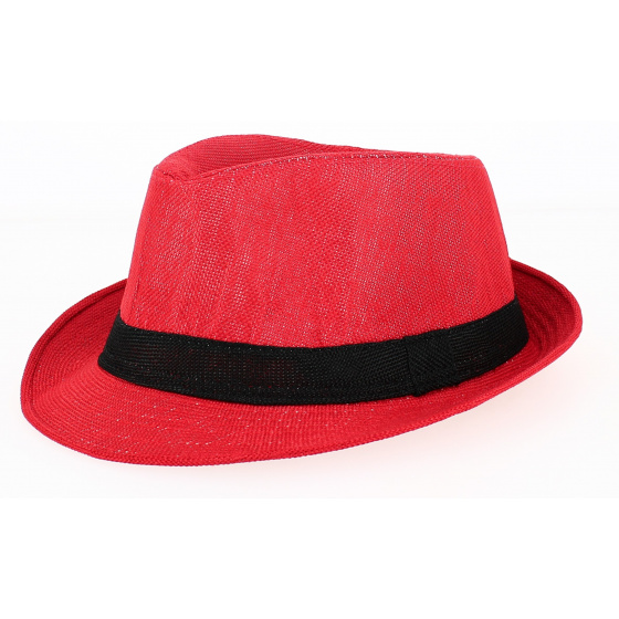 Chapeau Trilby California Lin Rouge - Traclet