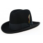 Black Wool Felt Homburg Hat - Traclet