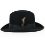 Black Wool Felt Homburg Hat - Traclet