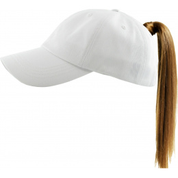 White Ponytail Baseball Cap for Women - Traclet