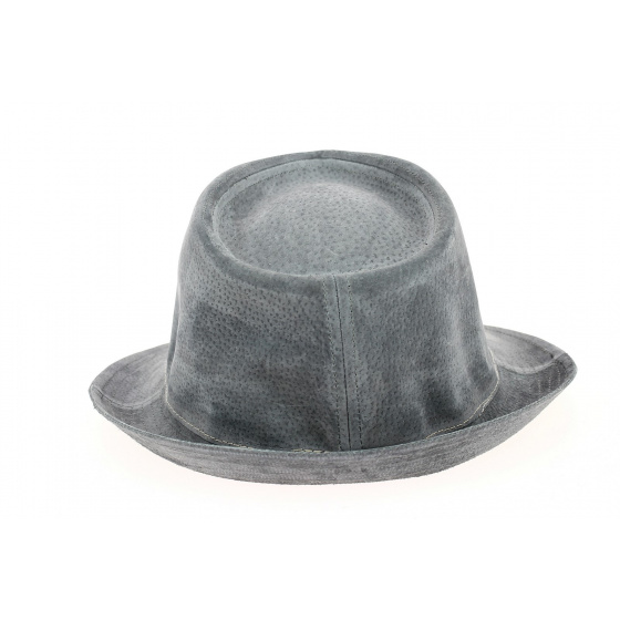 Chapeau Trilby Savone - Petit Bord - 100% Coton - Fabriqué En Italie - Gris Clair - Homme Et Femme