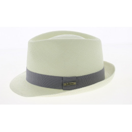 Natural Panama Trilby Hat Quito Gray Ribbon - Traclet