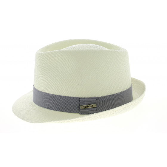 Natural Panama Trilby Hat Quito Gray Ribbon - Traclet