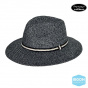 Fedora Libby Natural Fiber Hat Black- Rigon Headwear